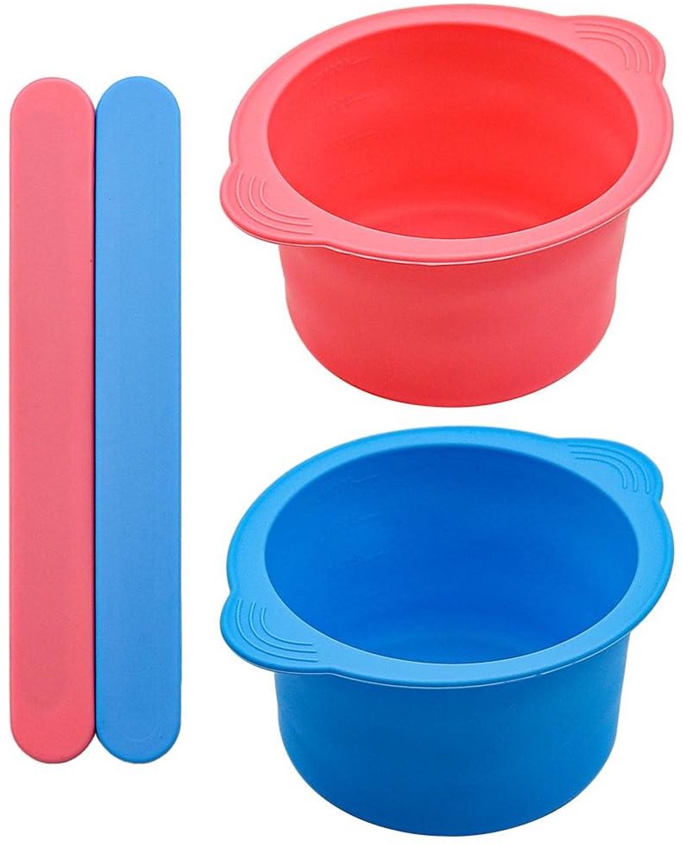Siliconen Waxpot - Waxverwarmer Inzetstuk - Ontharen Thuis - Anti-verbrandingsontwerp - 95 x 65 cm - Roze Blauw