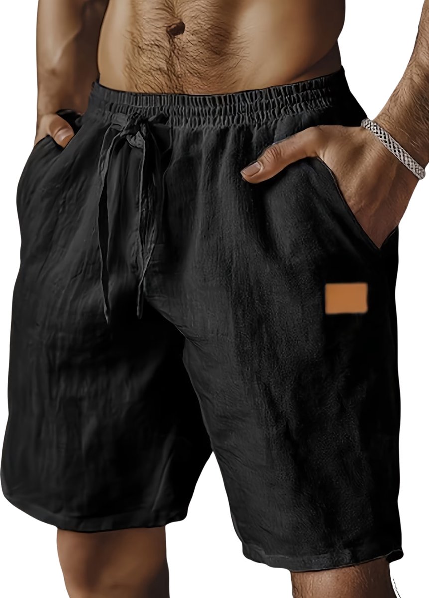 Currero Korte Broek Heren Golfbroek Spijkerbroek met Zakken Volwassenen Jongens Shorts Zwart
