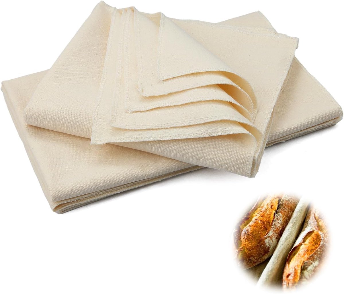 Bakken doek 75 x 45 cm - 3 Stuks - Natuurlijke katoen - Ideaal voor brooddeeg - ShopVlot