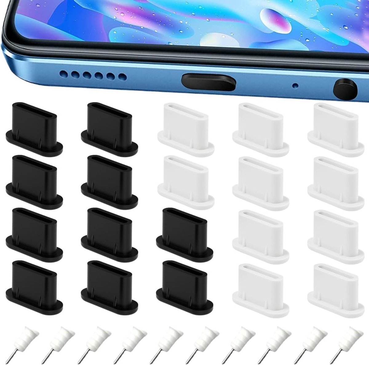 Pack of 30 USB C dust caps, protect the charging cover from dust stoppers, dust caps protect the cover for - ShopVlot