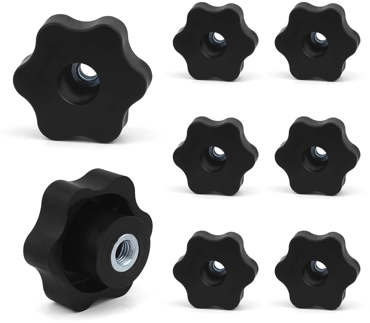 8pcs M8 x 48mm Hexagonal Plastic Head Star Screw, Star Grip Screw, Thread Replacement Star Hand, Starter Screw - ShopVlot