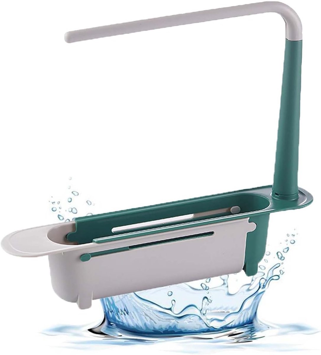 Afwasbak organizer - uitrekbaar 32-38 mm - sponshouder - verstelbaar en ruimtebesparend - ShopVlot