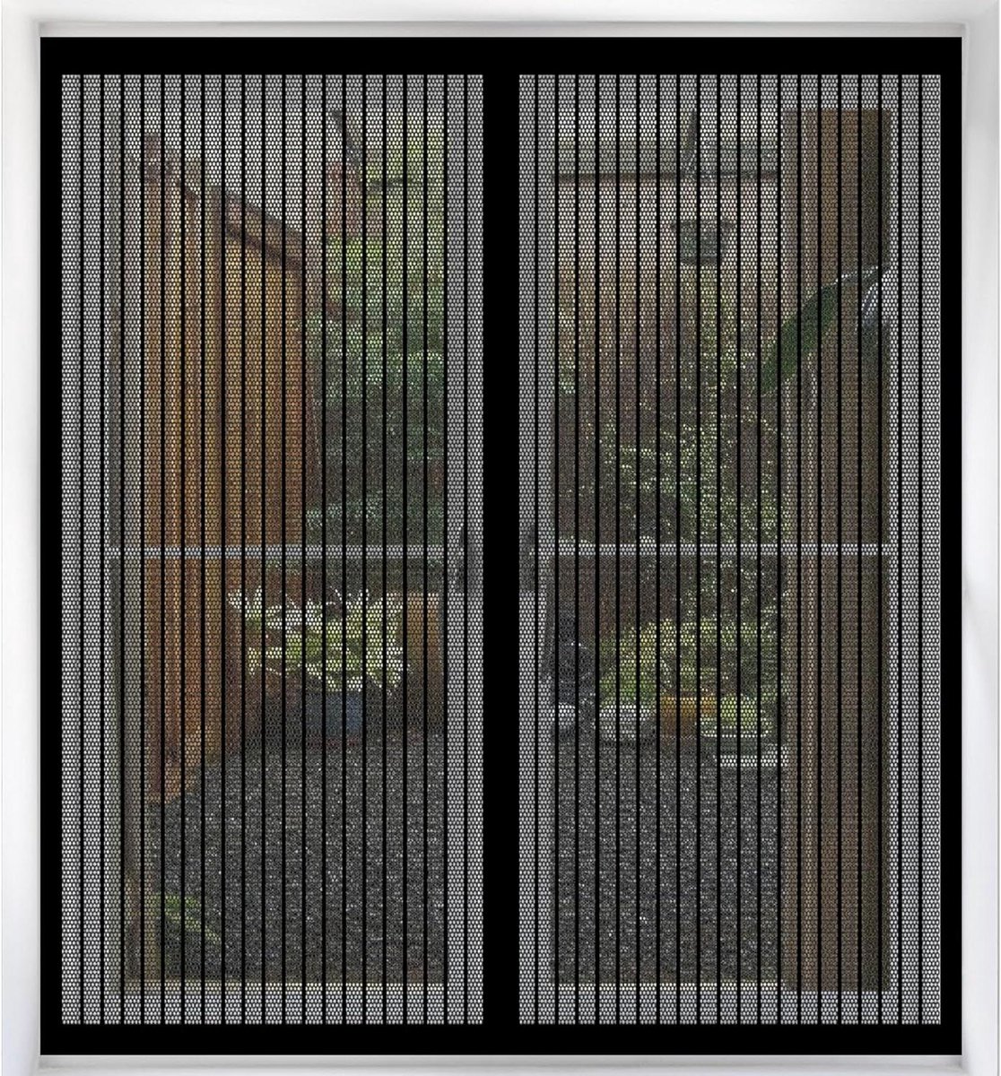 Magnetisch Horren Gordijn - Vliegenscherm Raam - Insecten Buiten Houden - Zelfsluitend Met Magneten - 105x135 cm - Zwart