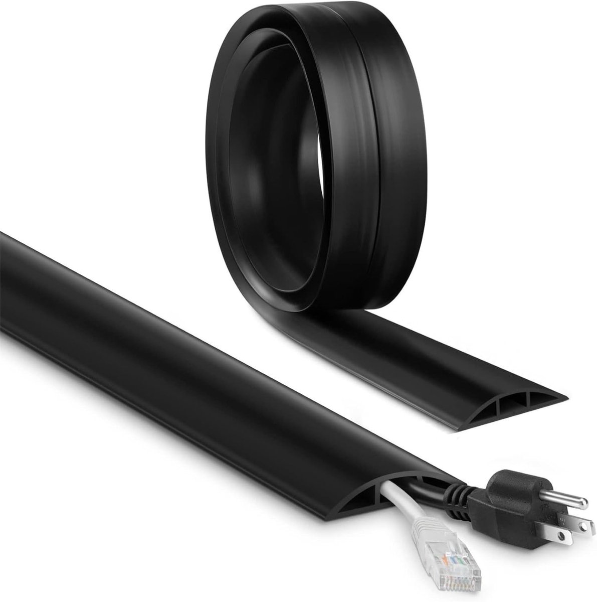 SnelShoppen - Zelfklevende Kabelgoot 3m x 30mm x 10mm Kabelbescherming voor Thuis, Kantoor, School, Magazijn - Zwart, Flexibel, Eenvoudig te Installer