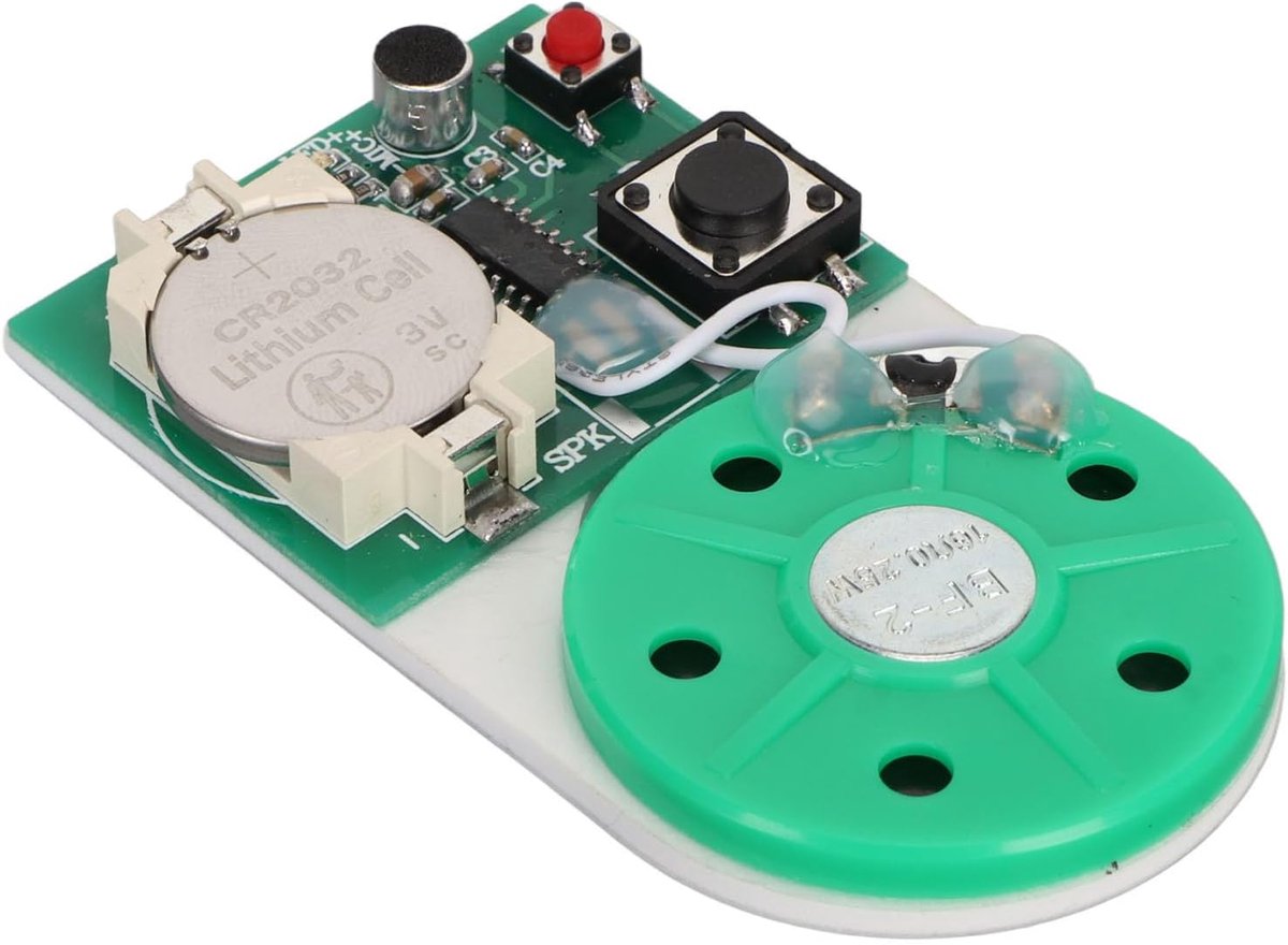 SnelShoppen - DIY 25 Seconden Opneembare Geluidschip Module, Professionele Knop Met Hechtband Voor Wenskaarten, Cadeaus, Speelgoed, Creatieve Projecte