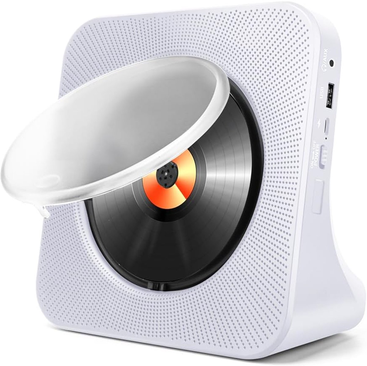 SnelShoppen - Draagbare CD Speler met Bluetooth, CD Muziekspeler met Afstandsbediening, AUX & USB, FM Radio Boombox voor Thuis, Camping en Feesten