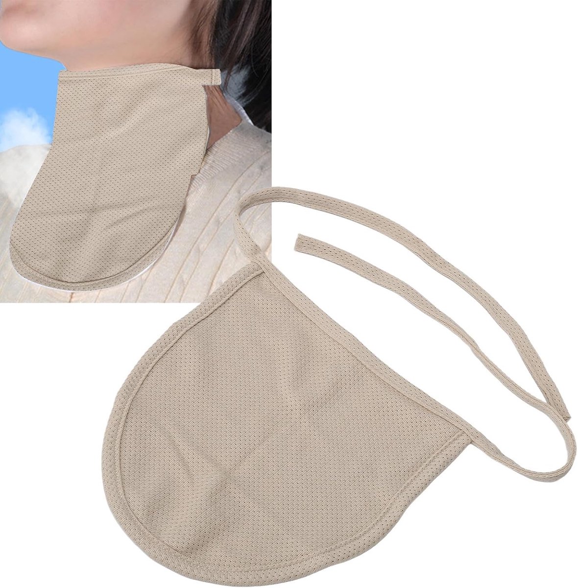 SnelShoppen - Tracheostomie Hals Stoma Bescherming - Dubbel Laags beige Stoma Protector voor Trachea - Aanpasbare Nek Bedekking - Ideaal voor V