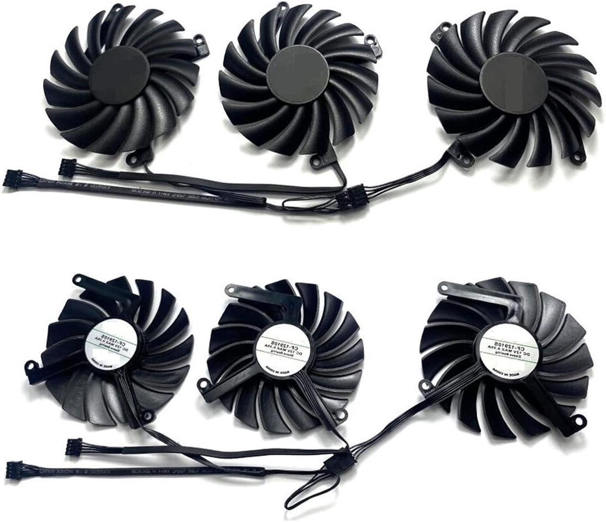 GPU Ventilator - Grafische Kaart Koeler - Grafische Kaart Koeling - Vier Pins - Drie Ventilatoren - Zwart