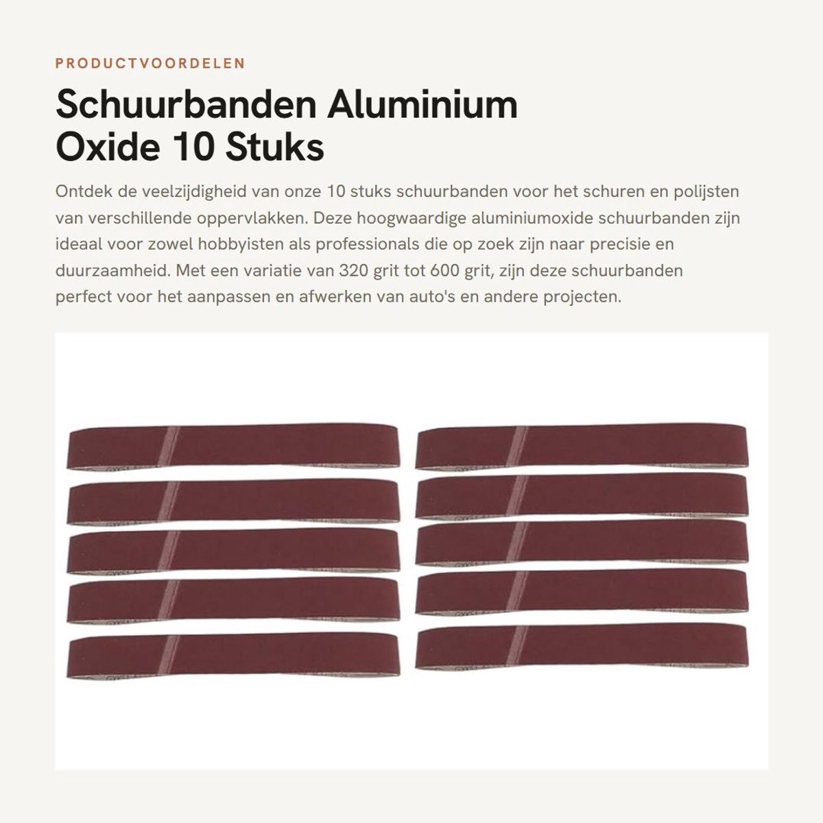 Dailygoods- Schuurband 10 Stuks - Aluminium Oxide - 320/400/600 Grit - Schuren - Polijsten - Voor Auto - Schuurpapier