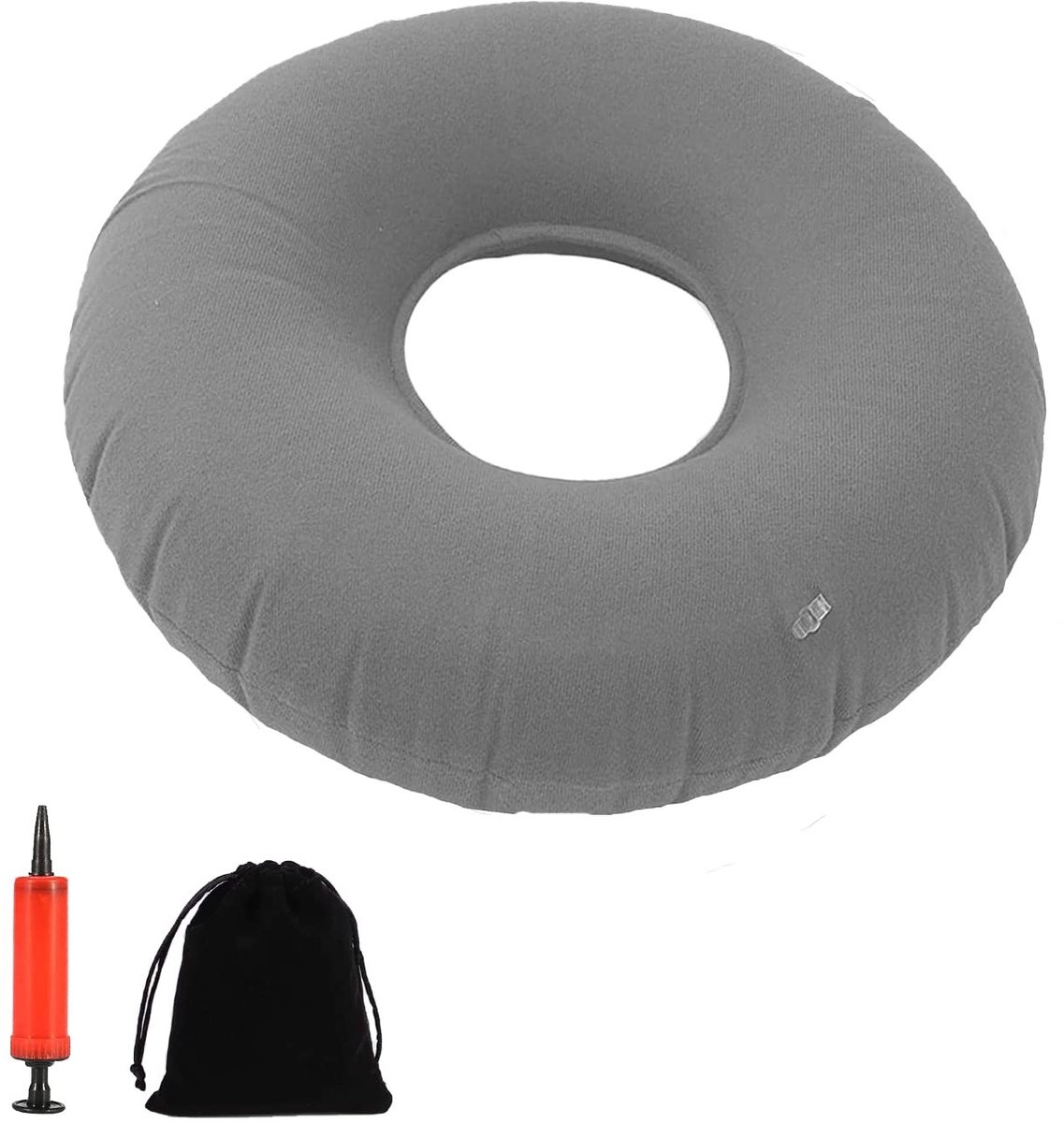 Dailygoods- Zitkussen Ergonomisch - Opblaasbaar Ringkussen - Zitring voor Aambeien - Zitkussen Stuitbeen - Pijnverlichting - Lichtgewicht en Opvouwbaar