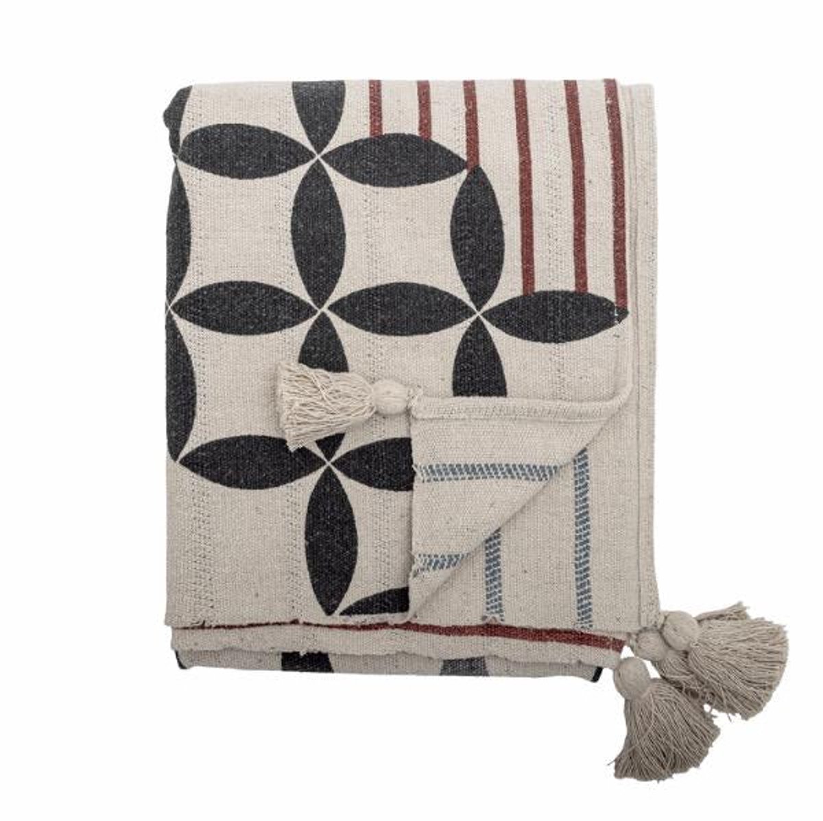 Bloomingville Plaid Forma - Gerecycled katoen - 160x130cm wit