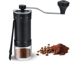 Dailygoods- Koffiemolen Handmatig - Conische Molen - 40 Instellingen - Keramiek - Zwart - Lichtgewicht 325 g