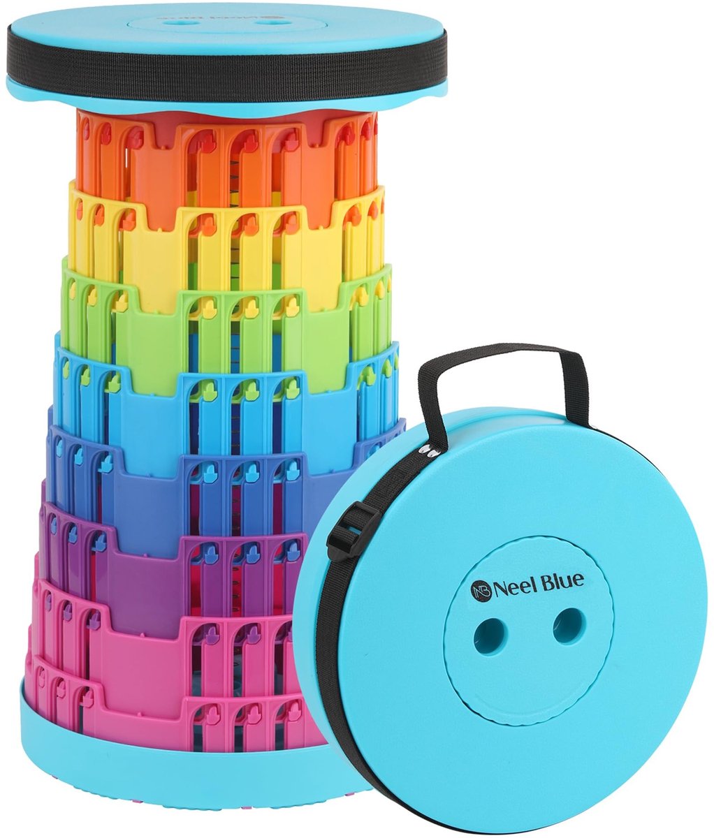 Dailygoods- Vouwkruk robuust 181 kg draagvermogen - Opvouwbaar - Lichtgewicht - Draagbaar - Verstelbaar - Compact 45cm x 25cm - Opklapbare Stoel