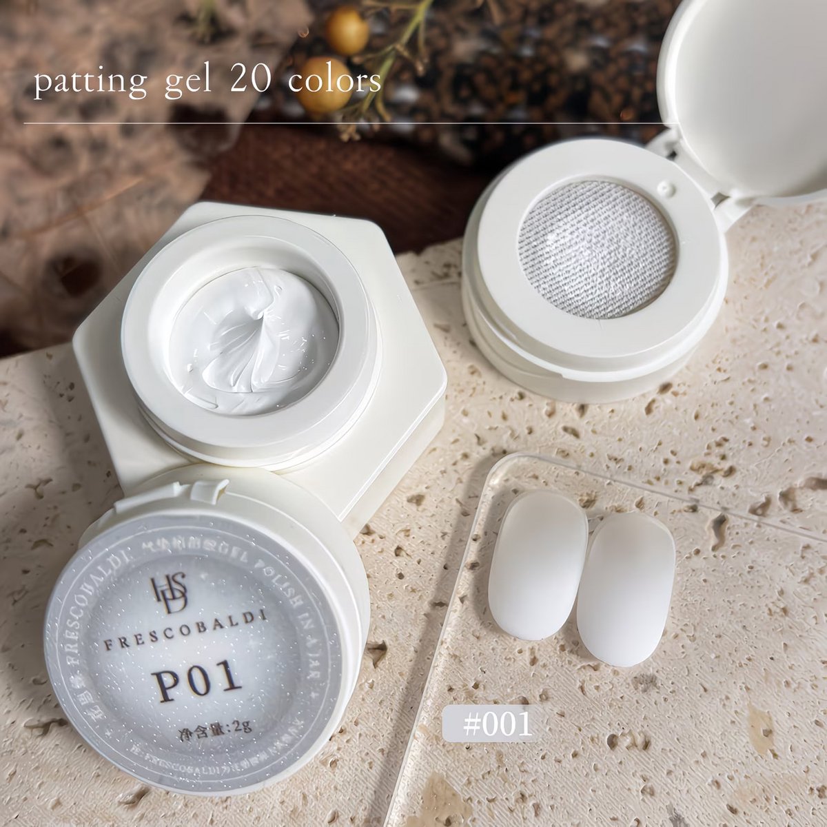 Witte Patting Gel 2g – FRESCOBALDI Air Cushion Nail Art Gel voor Ombre en Gradient Nageldesigns – Langdurige Hard Gel Polish
