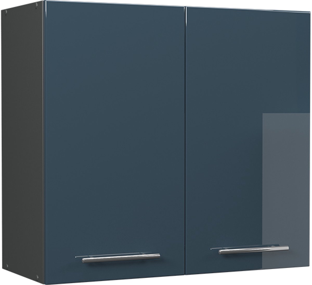Vicco Hangkast Fame-Line, Donkerblauw hoogglans/Antraciet, 80 cm