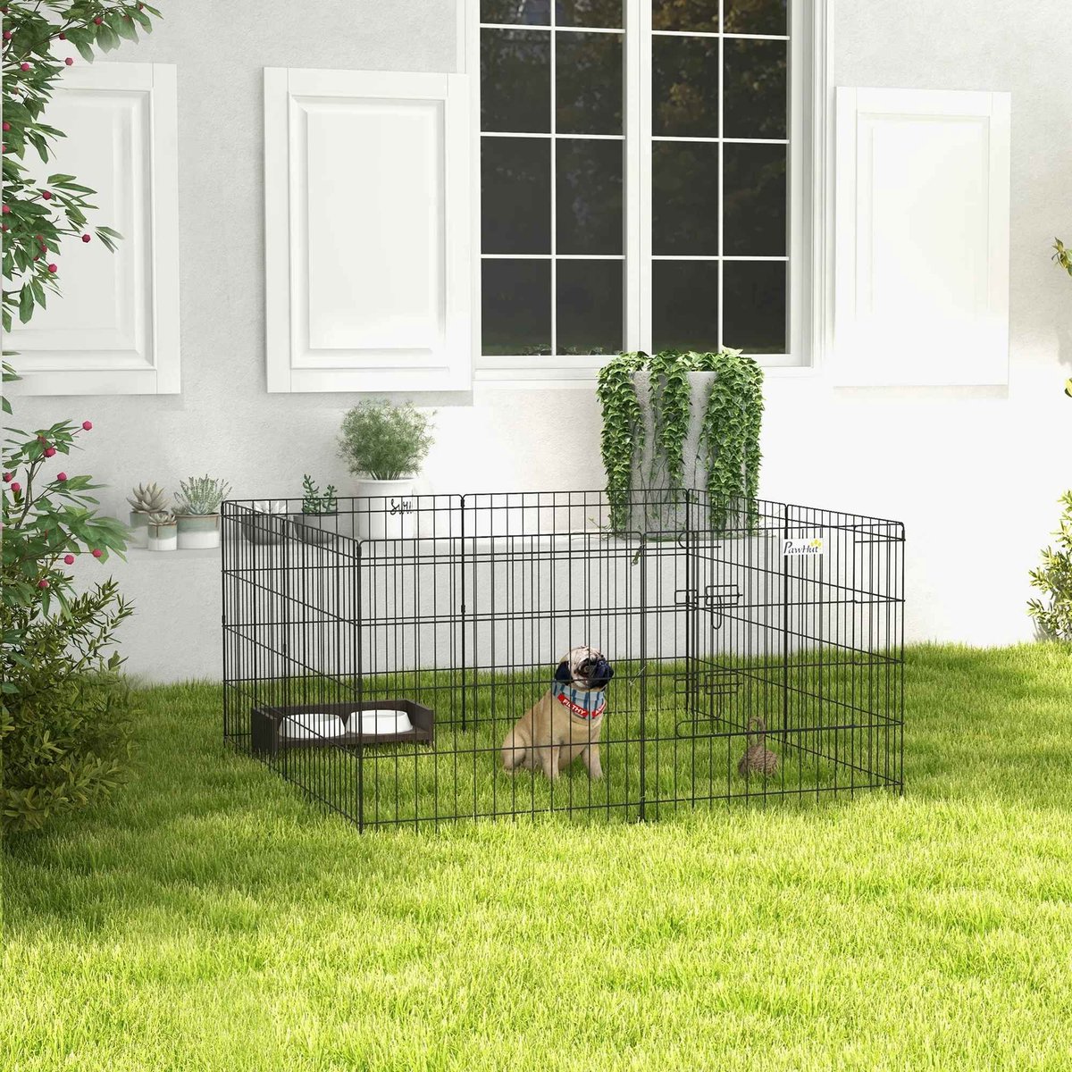 Bruinsma INEX Puppyren – Hondenren – 8 Panelen – 60 cm hoog – Hondenbench – Staal – Opvouwbaar & Duurzaam - Konijnenren thumbnail 6