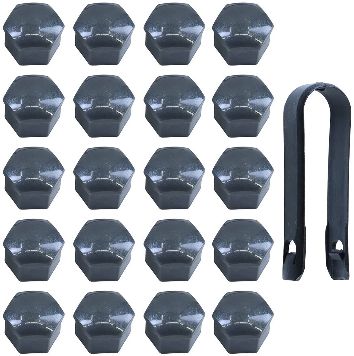 Dailygoods- Wielbouten Doppen 20 Stuks - Wielmoer Doppen 17 mm - Kunststof Groef - Universele Wielmoeren - Verwijderingsgereedschap - Bescherming Tegen Corrosie - Wielmoerdoppen