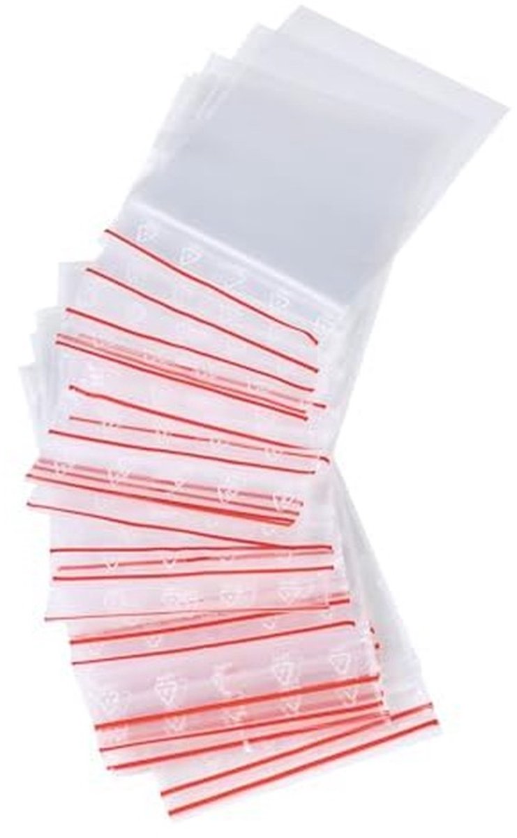 Dailygoods- Ziplock-zakken 100 stuks - Afsluitbare zakken - Hersluitbare plastic zakken - Kledingopslag - Druksluiting zakken - 10 x 15 cm - Opbergzakken