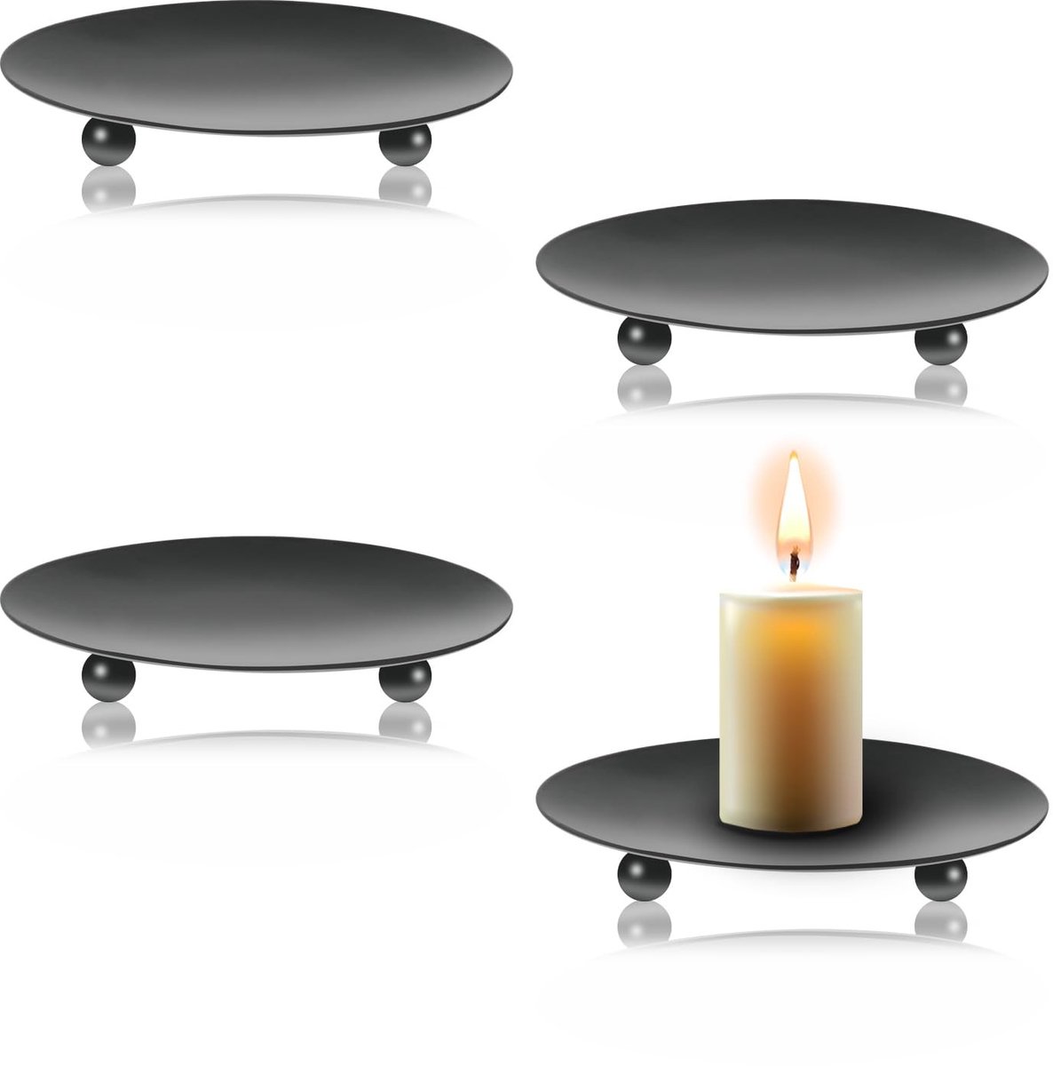 Dailygoods- Kaarsenhouder Stompkaarsen 9 cm - Kaarsenstandaard Metaal - Tafeldecoratie - Woondecoratie - Feest - Roestbestendig - Kandelaar
