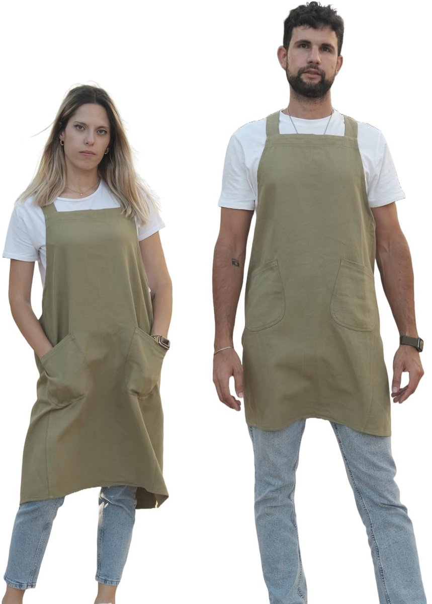 Dailygoods- Schort met elegante uitstraling - Knutselschort - Bescherming tegen vlekken - Organisatie van gereedschap - Voor koks en kunstenaars - One size - Keuken Schort