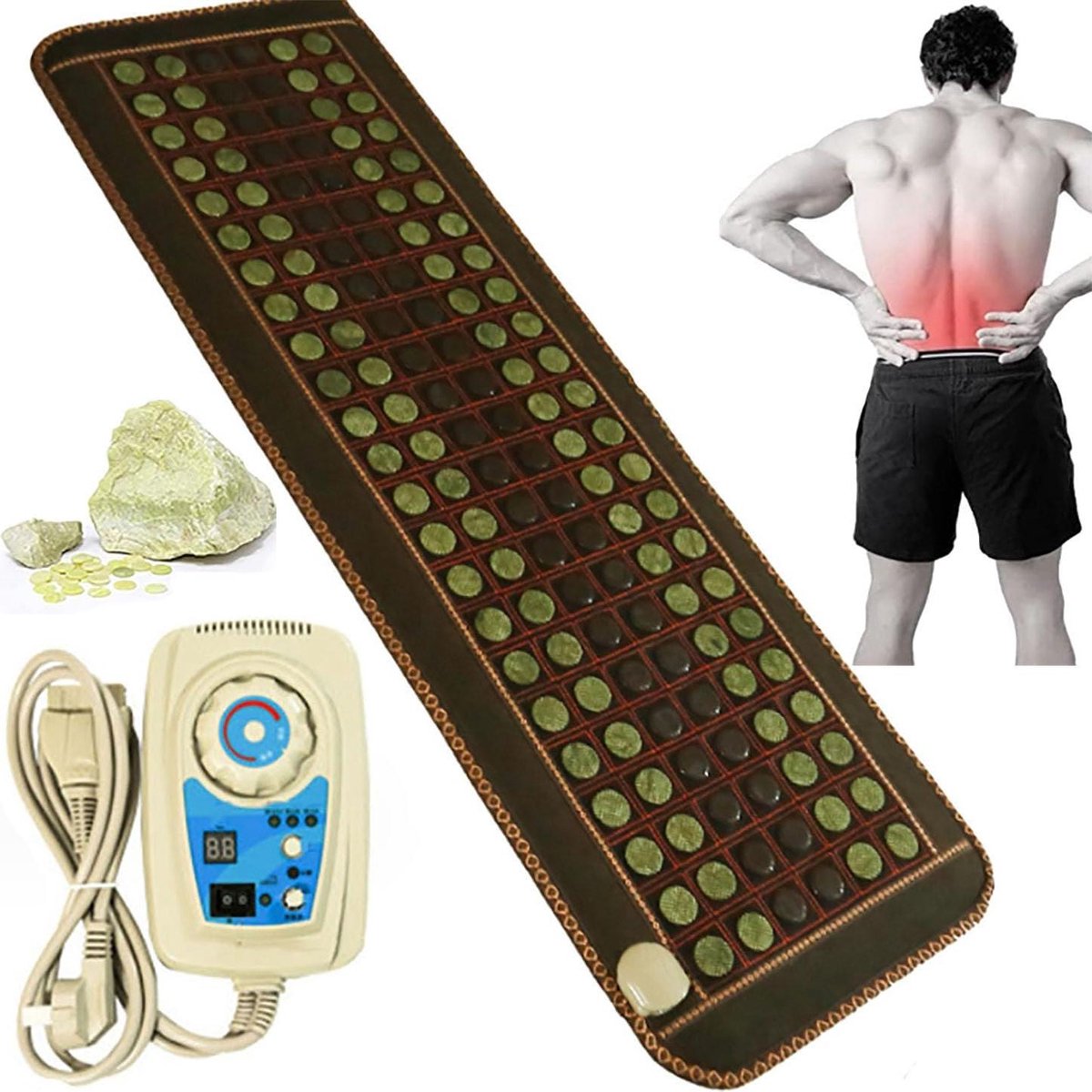 Verwarming Pad - Massage Mat - Ontspanning Bevorderen - Infrarood Warmte - 50x150 cm - Zwart