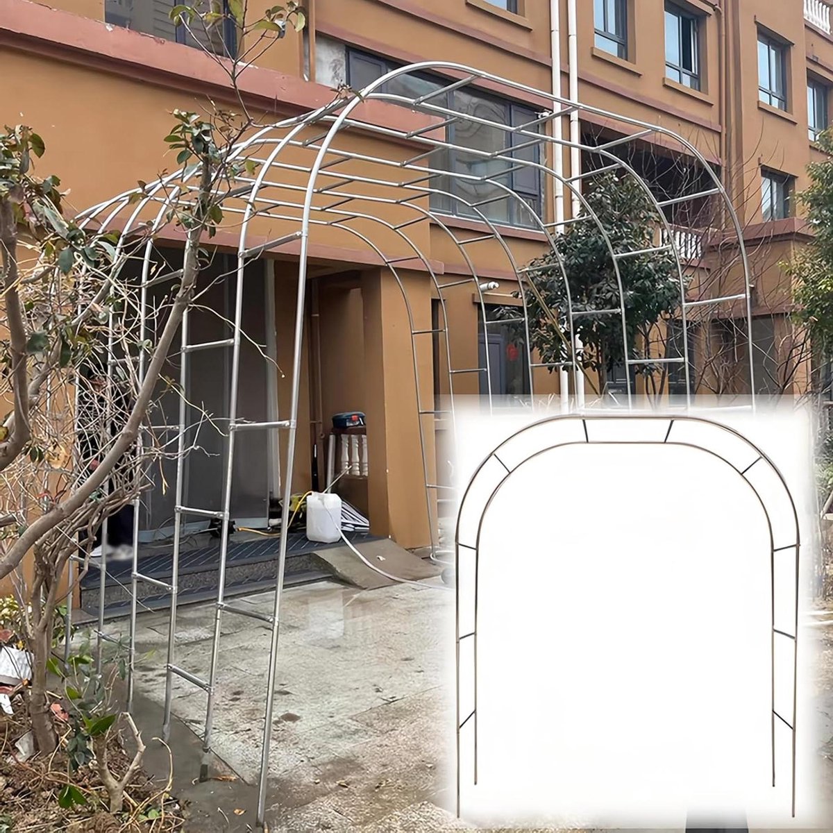 Roestvrijstalen Boog - Tuin Prieel - Feestelijke Decoratie - Weerbestendig Ontwerp - 150-350 cm - Zilver