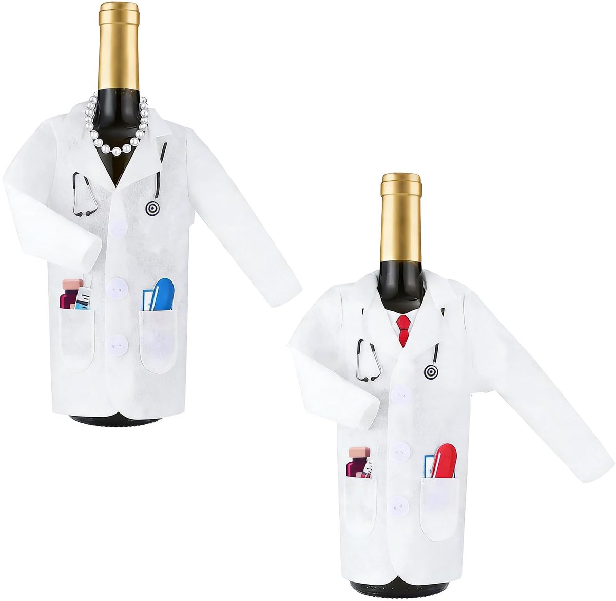 Dailygoods- Wijnzak Set van 2 - Wijnverpakking - Cadeauverpakking Wijnfles - Herbruikbaar Vilt - Slijtvast en Krasbestendig - Geschikt voor Feesten - Wijnfleshoes