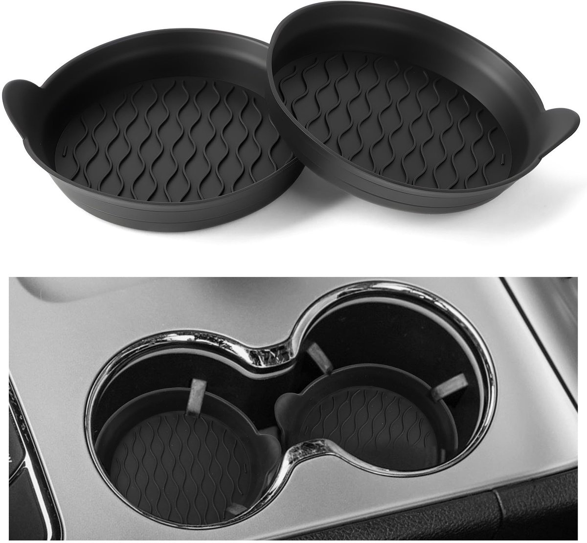 Dailygoods- Siliconen Onderzetters Antislip - Ronde Onderzetterset - Bekerhouder - Auto-interieuraccessoires - Krasbestendig - Duurzaam en Milieuvriendelijk - Onderzetter
