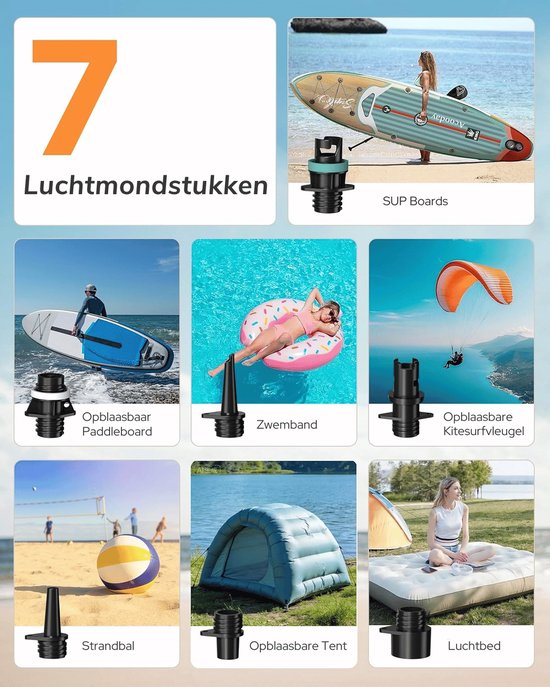 Elektrische SUP-pomp 20 PSI - 12V Auto, Snelle 2-traps Oppompfunctie — afbeelding 2