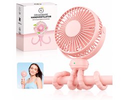 Twenty4seven® Handventilator met Octopus – Draagbare Ventilator Oplaadbaar – Hand Tafelventilator Draadloos – Kinderwagen Mini Fan met 3 Standen