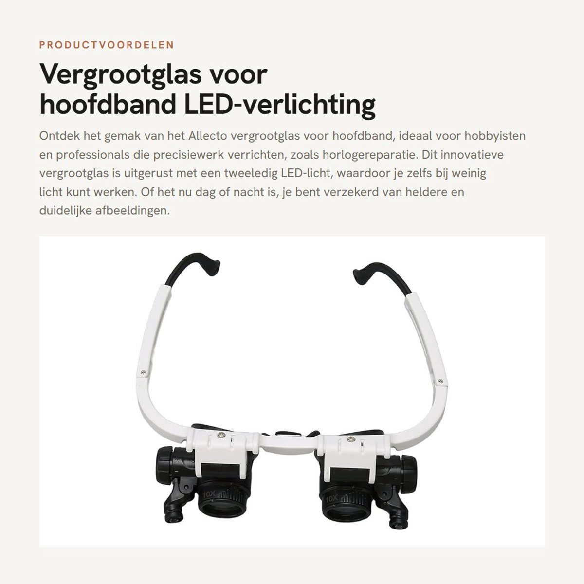 Dailygoods - Vergrootglas voor hoofdband - LED-verlichting - Duidelijke afbeeldingen - Multi vergroting - Geschikt voor horlogereparatie