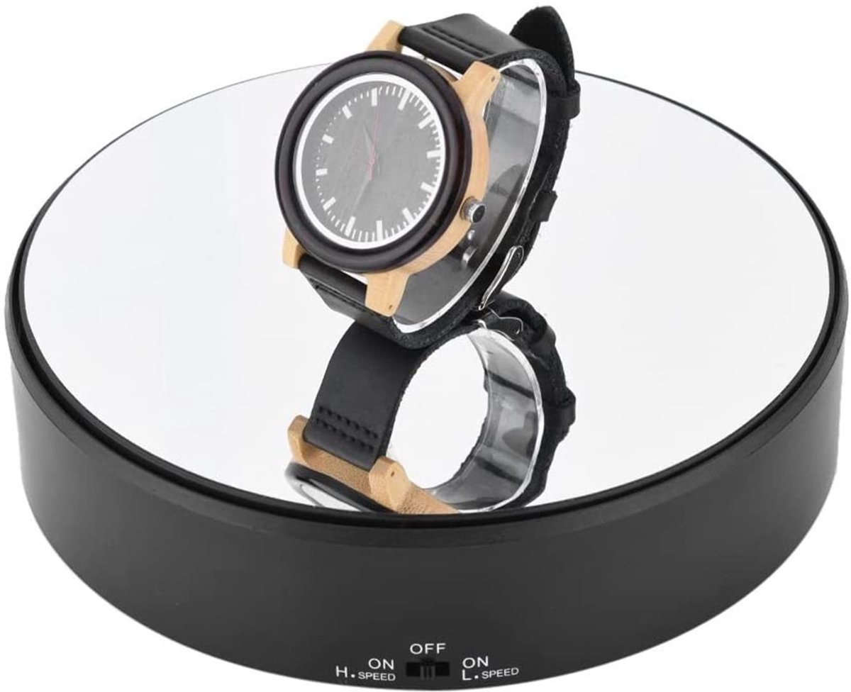 Dailygoods - Elektrisch draaibaar draaiplateau - Draaistandaard voor sieraden - Zwart - 360° draaibaar - Perfect voor horloges en kettingen