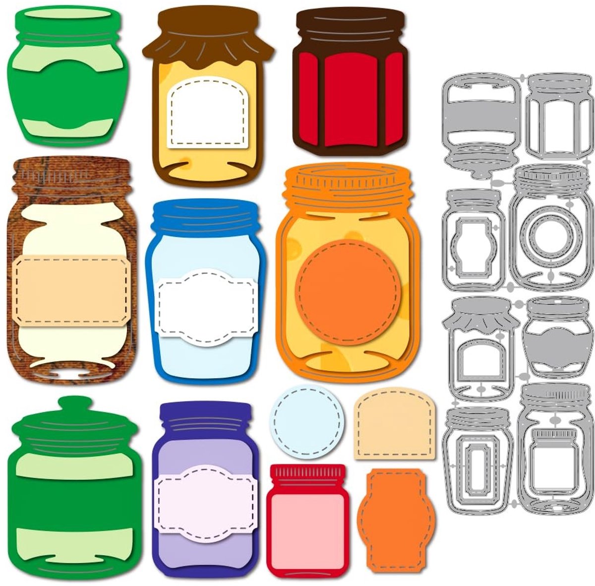 Dailygoods- Snijmalen Set - Driedimensionale Potten - Labelsnijmalen - Koolstofstaal - 2 Stuks - 110x160mm/4.3x6.3 inch - Stansvormen