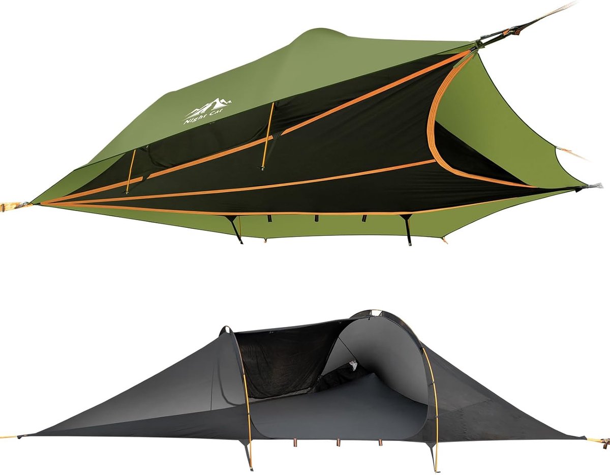 Night Cat Hangmat Tent met Muggennet Waterdichte Regenkap voor 2 Personen Wandelen Kamperen in de Tuin Achtertuin Wilde