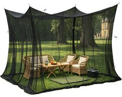 XXL Mosquito Net voor Buitengebruik - 300 x 500 x 250 cm - Vierkante Insectenbescherming voor Tweepersoonsbed - 220 Mesh Muggennet voor Terras Balkon of Tent - Lichtgewicht en Eenvoudig op te zetten
