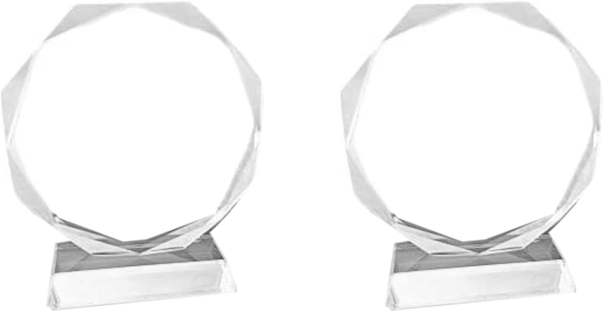 Kristallen Trofee - Glazen Award - Prijzen Uitreiken - Transparant Design - 2 Stuks - Transparant