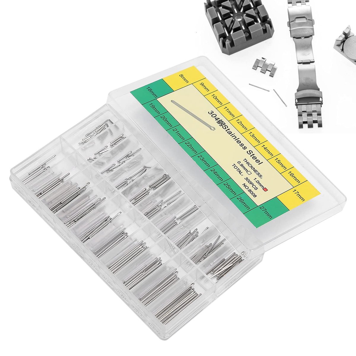 Dailygoods - 1mm Horlogeband Splitpennen Assortiment - Roestvrijstalen Horloge Onderdelen voor Reparatie