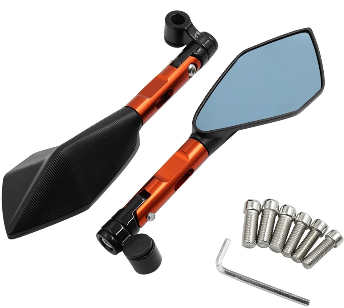 Dailygoods- Motorfietsspiegel Verstelbaar - Set van 2 Stuks - 8 mm/10 mm Schroefdraad - Duurzaam Kunststof/Metaal - Antioxidant/Antibotsing - Achteruitkijkspiegel