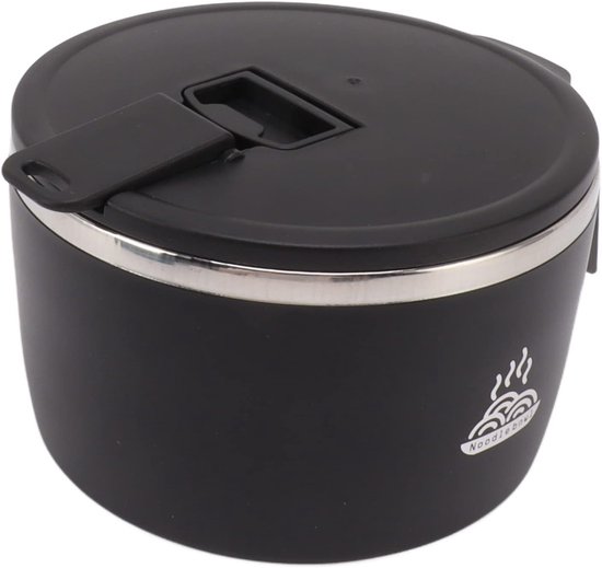Noodle Bowl - Instant Cup - Lunch Bereiden - Geïntegreerde Telefoonhouder - 900ml - Zwart — afbeelding 3
