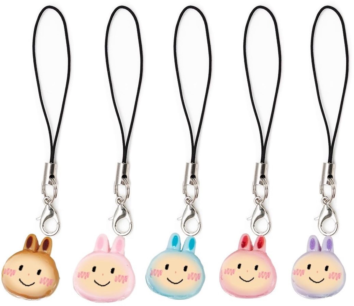 Dailygoods - Set van 5 Schattige Telefoonsieraden in Konijnvorm