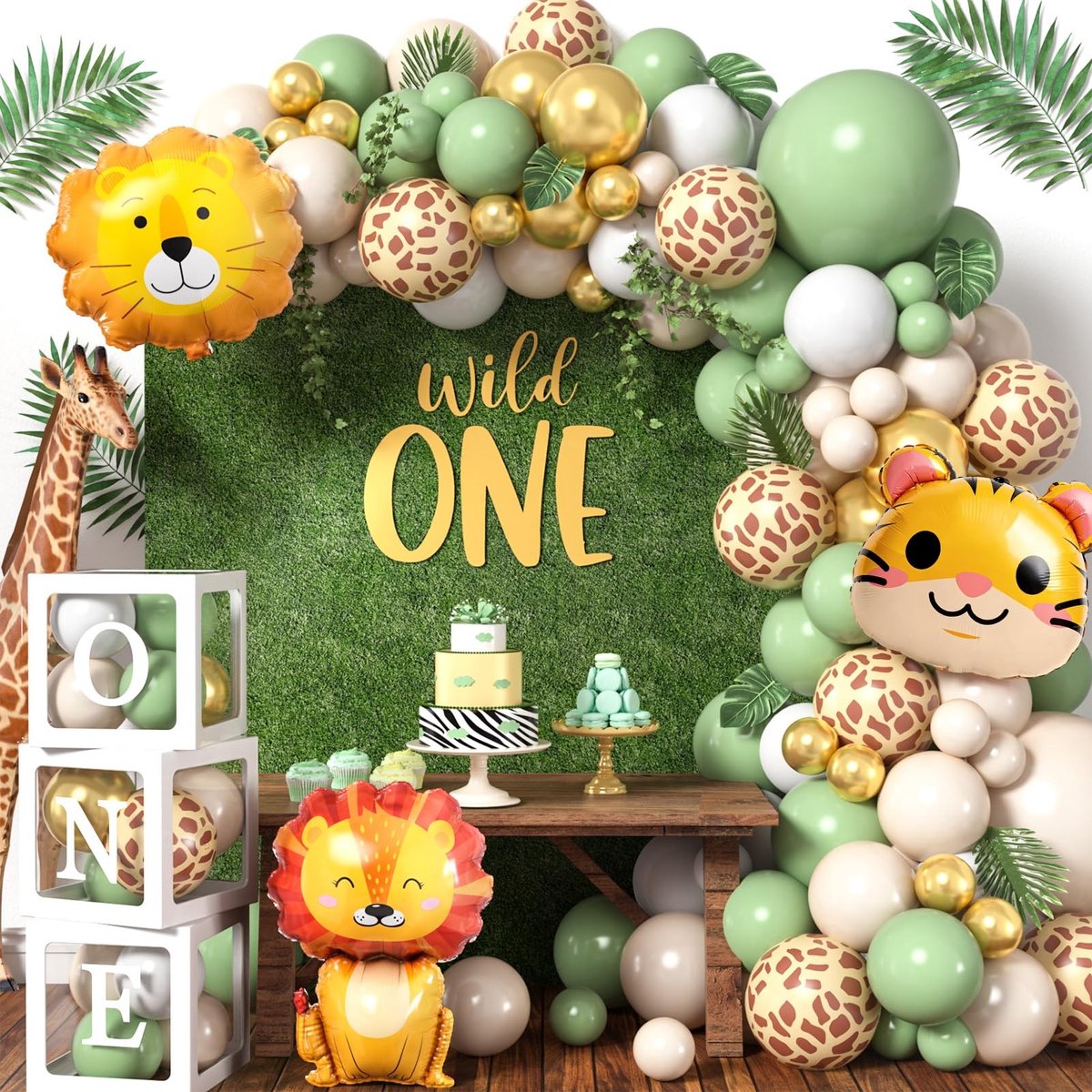 Dailygoods- Verjaardagsdecoraties - Wilde Ballonnenboogkit - Ballondozen - Slingers - Dierenjunglethema - 25 Stuks Ballonnen - Feestversiering