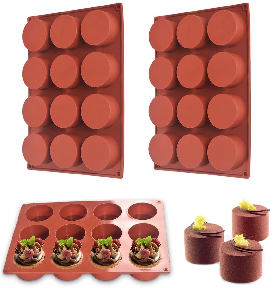 Dailygoods - Set van 12 Siliconen Bakvormen voor Cake Pops en Chocolade