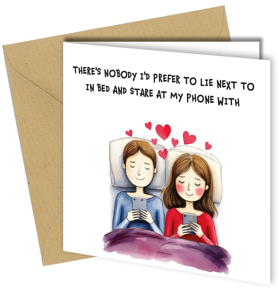 Dailygoods - Grappige Telefoon Scrollen Wenskaart - Romantische Verjaardag of Valentijnskaart
