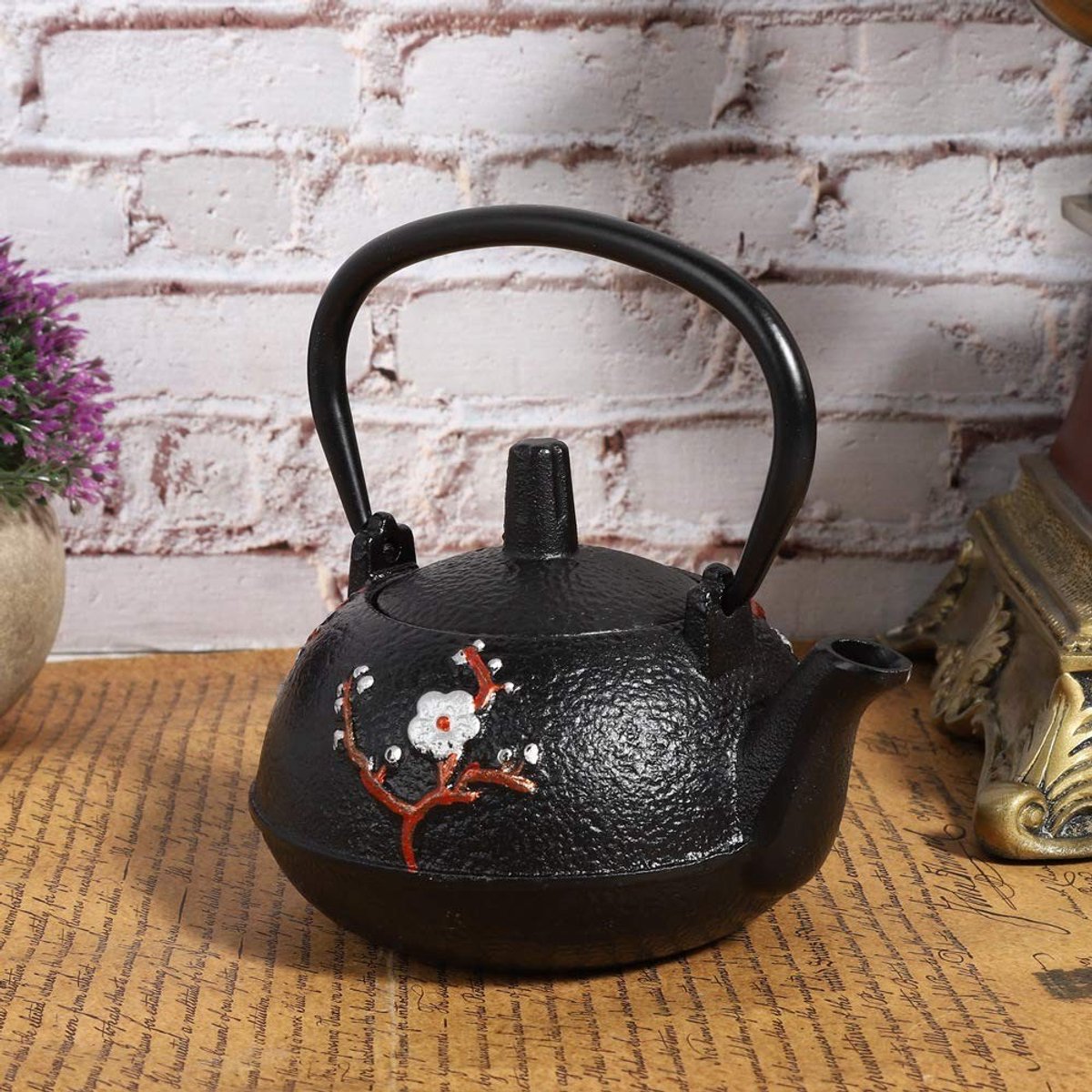 Dailygoods- Theeketel Dubbelwandig - Theepot met Filter - Roestvrij Staal - Slijtagebestendig - Elegante Vorm - Theeceremonie Decoratie
