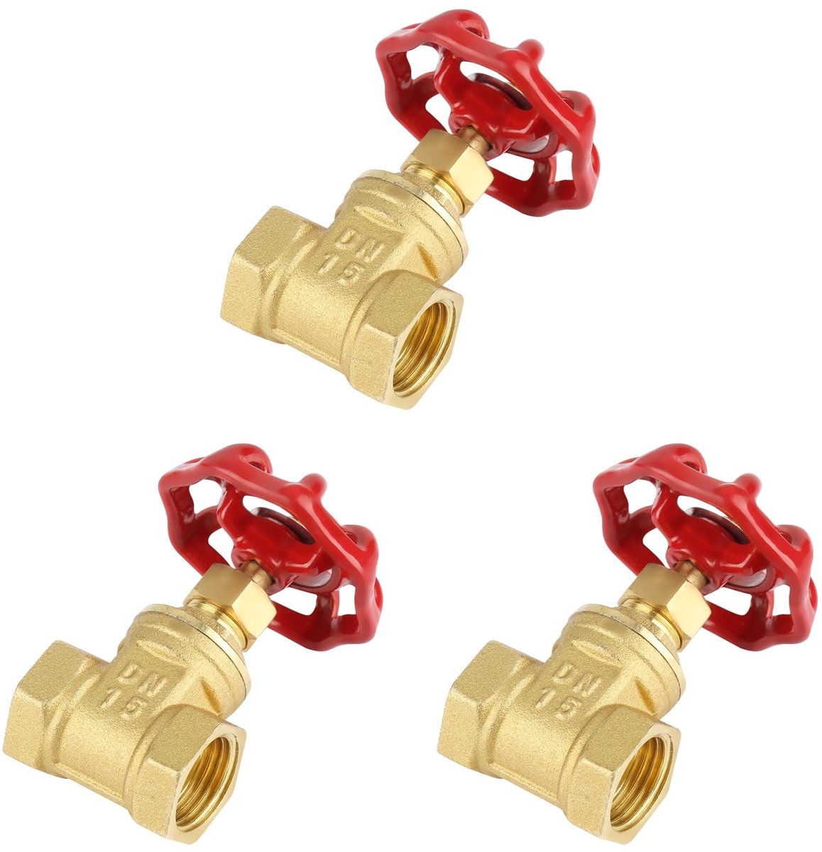 Dailygoods- Schuifafsluiter 232PSI - Messing - DN15 (G1/2) - Water/Olie/Gas - Twee richtingen - Eenvoudig openen/sluiten - Afsluiter