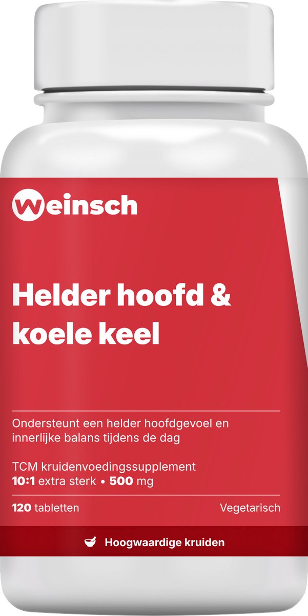 Weinsch Helder hoofd & koele keel (Huang Lian Shang Qing Pian) | 10:1 extra sterk | 500mg | 120 tabletten