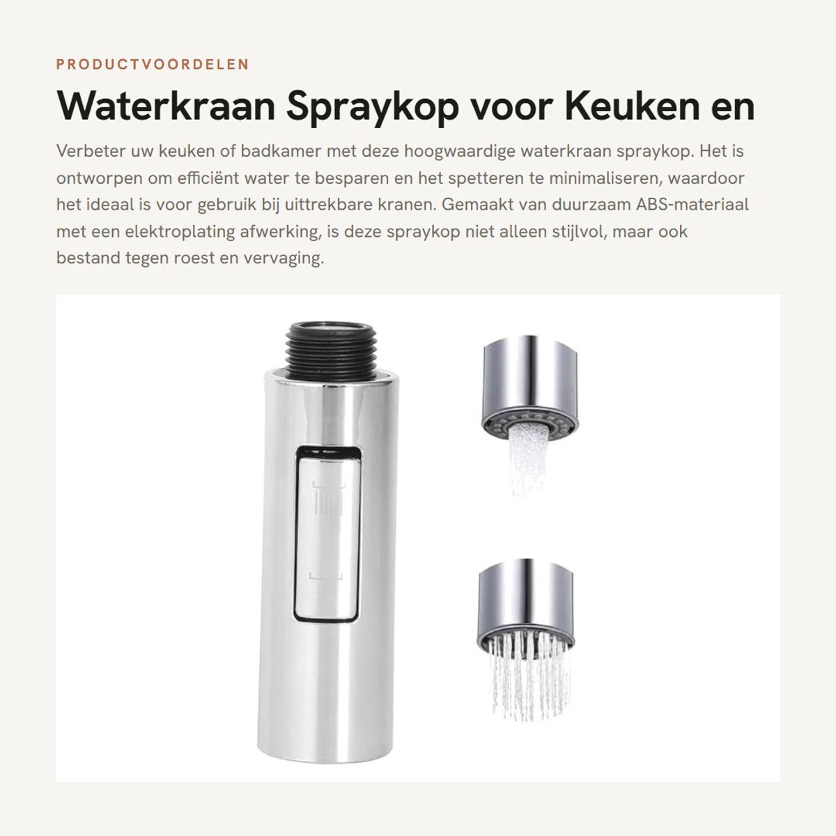 Solidchoice - Waterkraan Spraykop voor Keuken en Badkamer - ABS, Galvaniseerde Afwerking