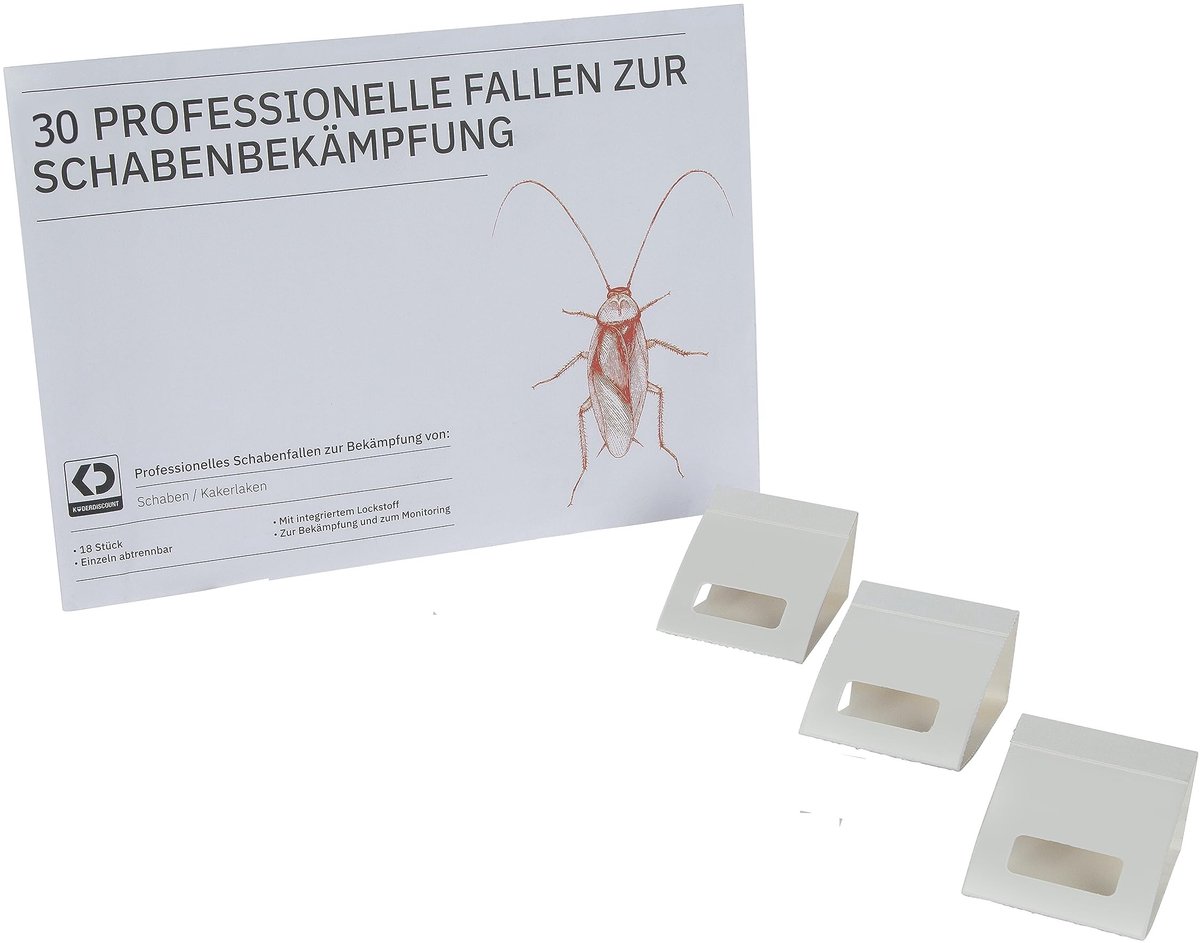 Solidchoice- Kakkerlakkenvallen compleet pakket - Lijmval met geïntegreerde lokstof - Diervriendelijk - Monitorval voor binnen - 18 stuks - Niet giftig - Insectenval