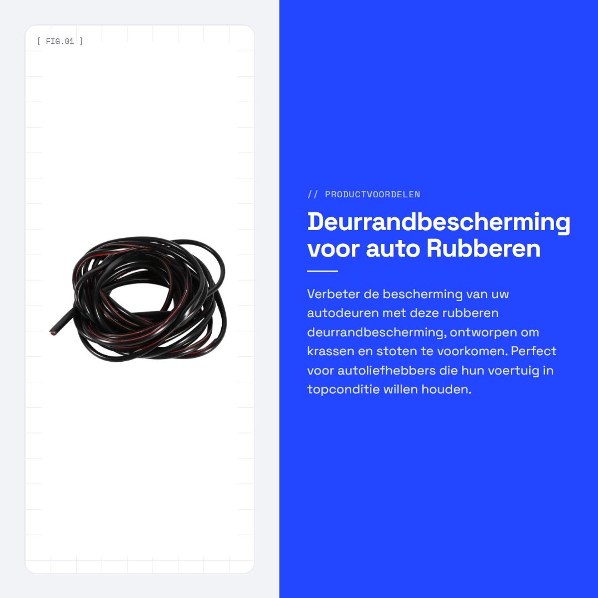 Solidchoice- Deurrandbescherming Rubber - 5 m - Bescherming tegen Krassen - Flexibel - Duurzaam - Voor Deur/Bumper - Autodeurbescherming