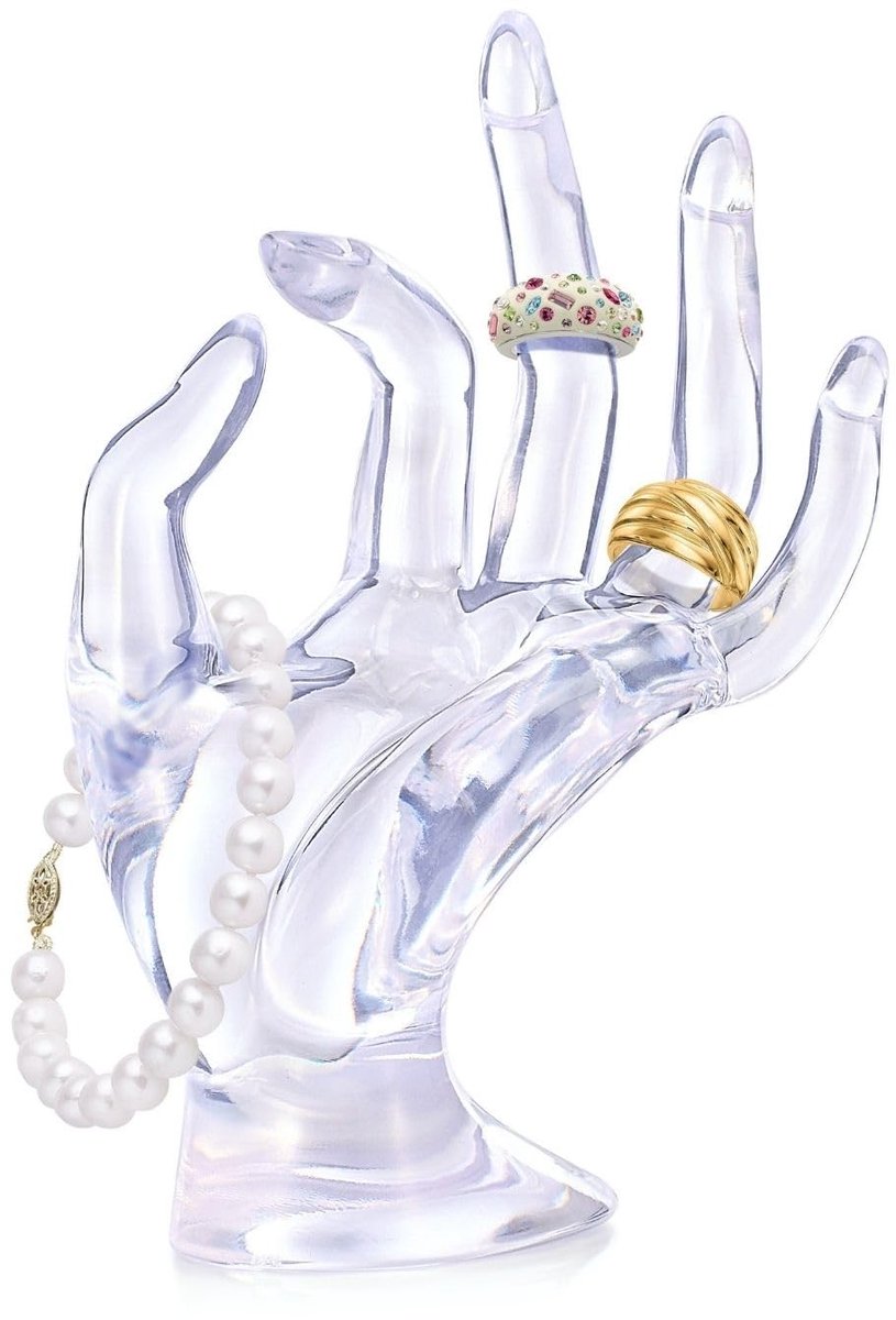 Solidchoice- Handjuwelenhouder Vrouwelijke Mannequin - Sieradenhouder - Display voor Armbanden/Horloges - Polyresin - Transparant - Organiseert Sieraden - Sieradenstandaard